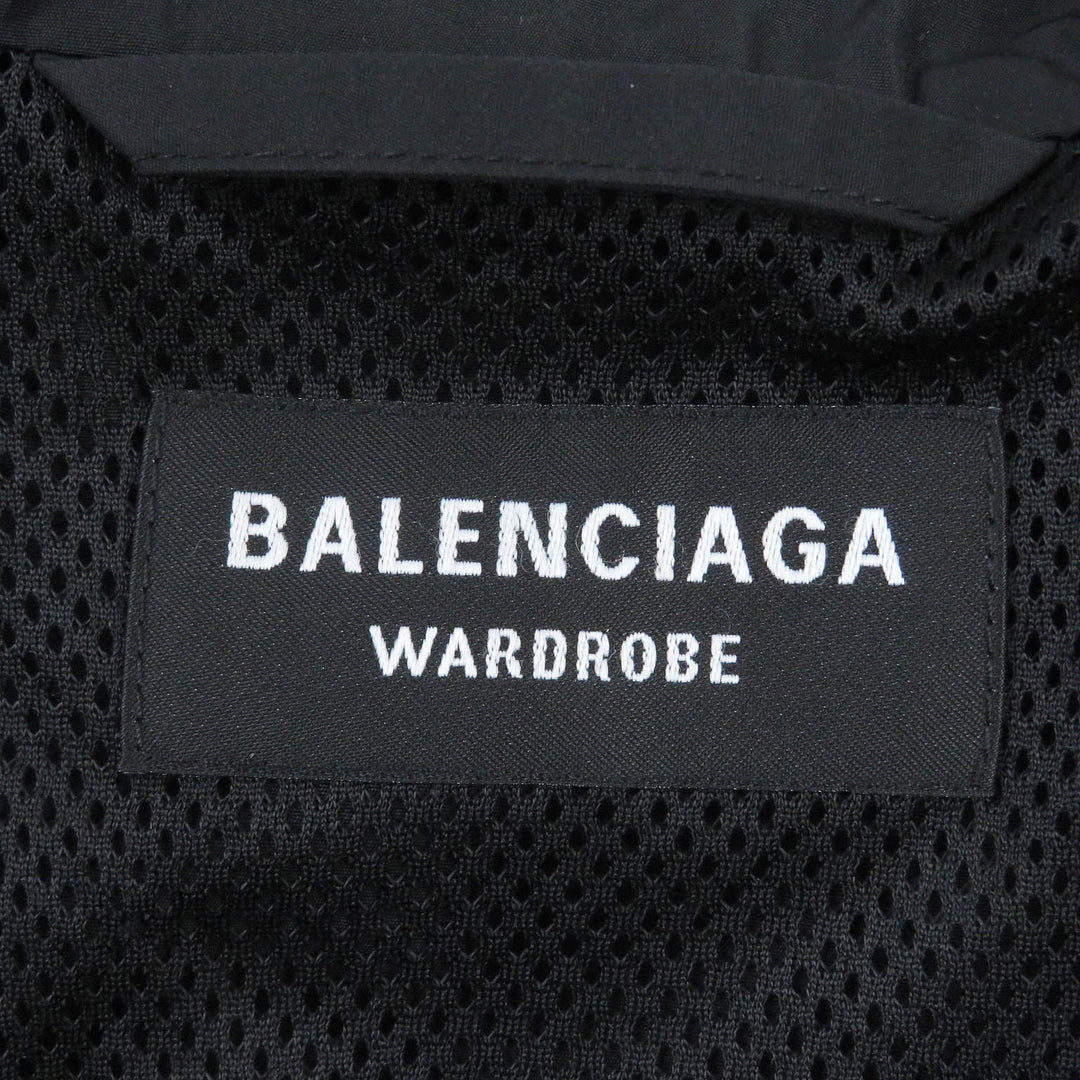BALENCIAGA Nylon jacket 662984 Outer: 62% nylon, Outer: 38% rayon, Lining: 100% polyester, Part: 50% cotton, Part: 50% rayon, Embroidery: 100% polyester Dark Navy type FREE Back Print Nylon Jacket mens 52 Used Authentic