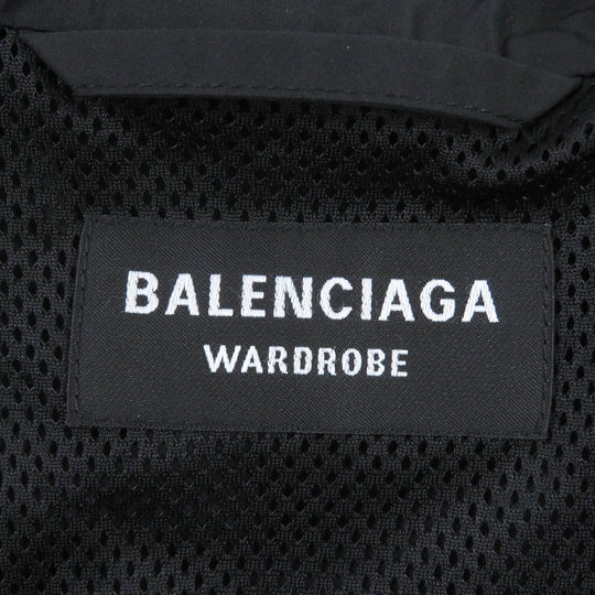 BALENCIAGA Nylon jacket 662984 Outer: 62% nylon, Outer: 38% rayon, Lining: 100% polyester, Part: 50% cotton, Part: 50% rayon, Embroidery: 100% polyester Dark Navy type FREE Back Print Nylon Jacket mens 52 Used Authentic