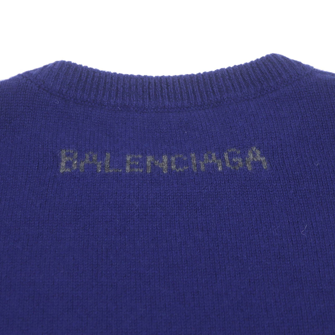 BALENCIAGA sweater 641791 Main: 100% cashmere blue mens XS Used Authentic