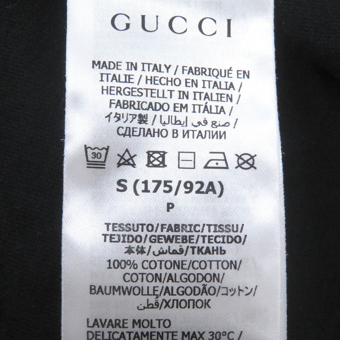 GUCCI Short sleeve T-shirt 616036 Main: 100% cotton black mens S Used Authentic