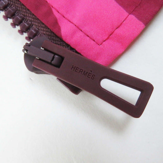 HERMES Vest 3E0253DW Main: 100% nylon Pink Bordeaux Fantaisie d'Etriers Stirrup Fantasy Women 38 Used Authentic