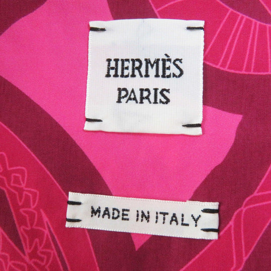HERMES Vest 3E0253DW Main: 100% nylon Pink Bordeaux Fantaisie d'Etriers Stirrup Fantasy Women 38 Used Authentic