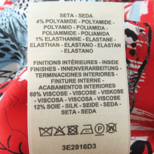 HERMES tops 3E2816D3 Outer material: 100% silk, Outer material: 86% rayon, Outer material: 10% silk, Outer material: 3%, Outer material: 1% polyurethane, Other: 95% silk, 4% polyamide, 1% polyurethane Red JUNGLE LOVE Women 36 Used Authentic