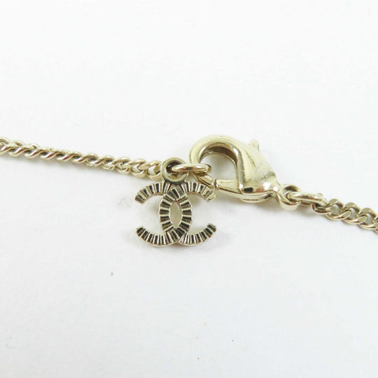 CHANEL Necklace A21C Metal.Faux pearl.Rhinestone Gold black Women Used Authentic
