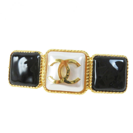 CHANEL Valletta B20K Plastic.Metal.Glass pearl Black gold Women Used Authentic