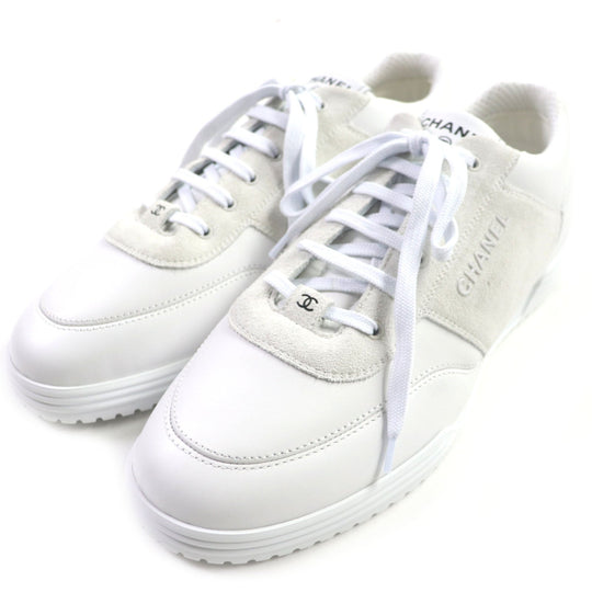 CHANEL Low cut sneakers G45471 Main: Leather, Main: Suede leather white mens 43 Used Authentic