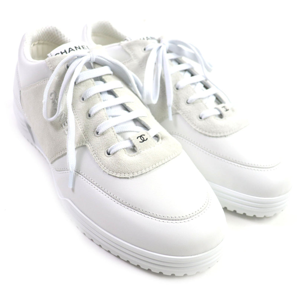 CHANEL Low cut sneakers G45471 Main: Leather, Main: Suede leather white mens 43 Used Authentic