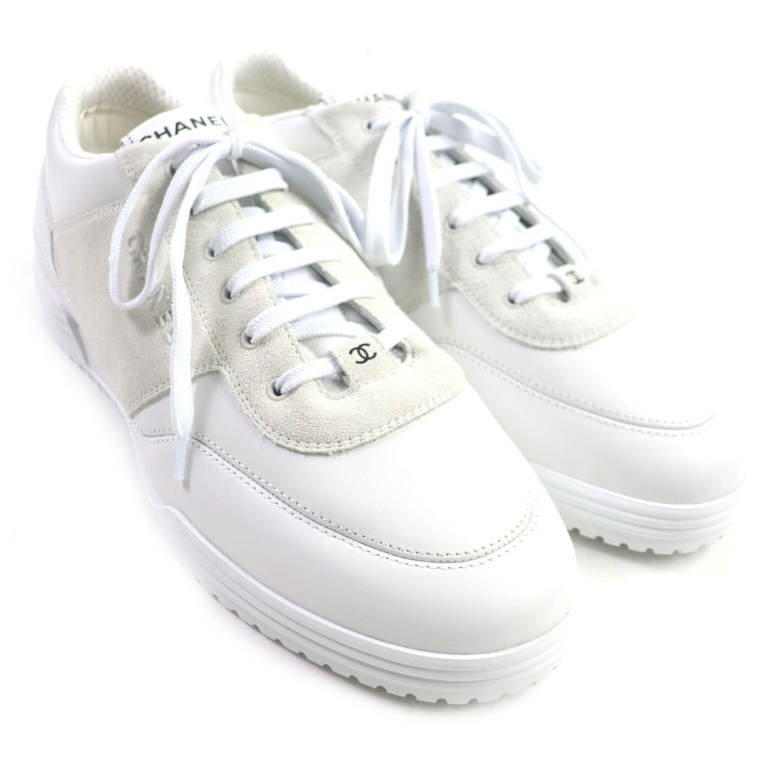 CHANEL Low cut sneakers G45471 Main: Leather, Main: Suede leather white mens 43 Used Authentic