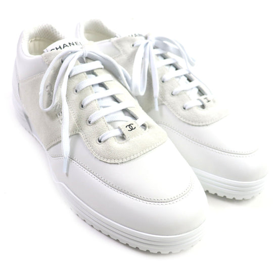 CHANEL Low cut sneakers G45471 Main: Leather, Main: Suede leather white mens 43 Used Authentic