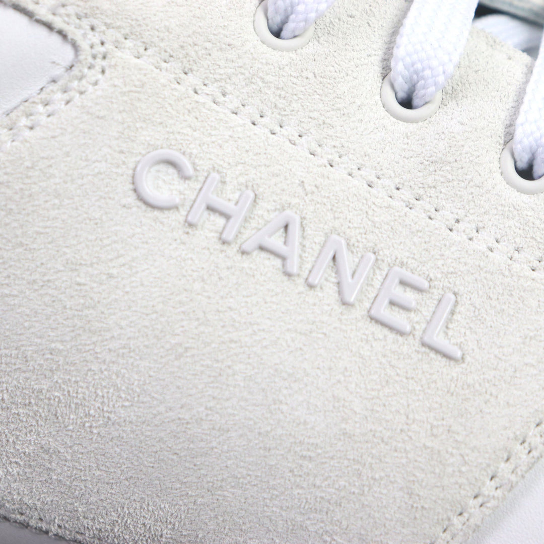 CHANEL Low cut sneakers G45471 Main: Leather, Main: Suede leather white mens 43 Used Authentic