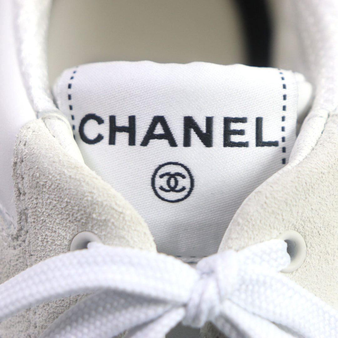 CHANEL Low cut sneakers G45471 Main: Leather, Main: Suede leather white mens 43 Used Authentic