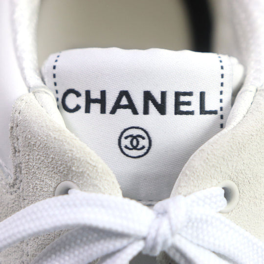 CHANEL Low cut sneakers G45471 Main: Leather, Main: Suede leather white mens 43 Used Authentic