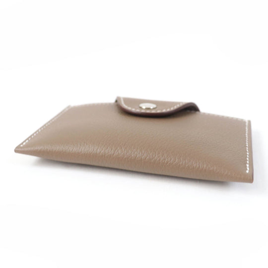 HERMES Card Case Main: Evercolor Etope Iliad Women Used Authentic