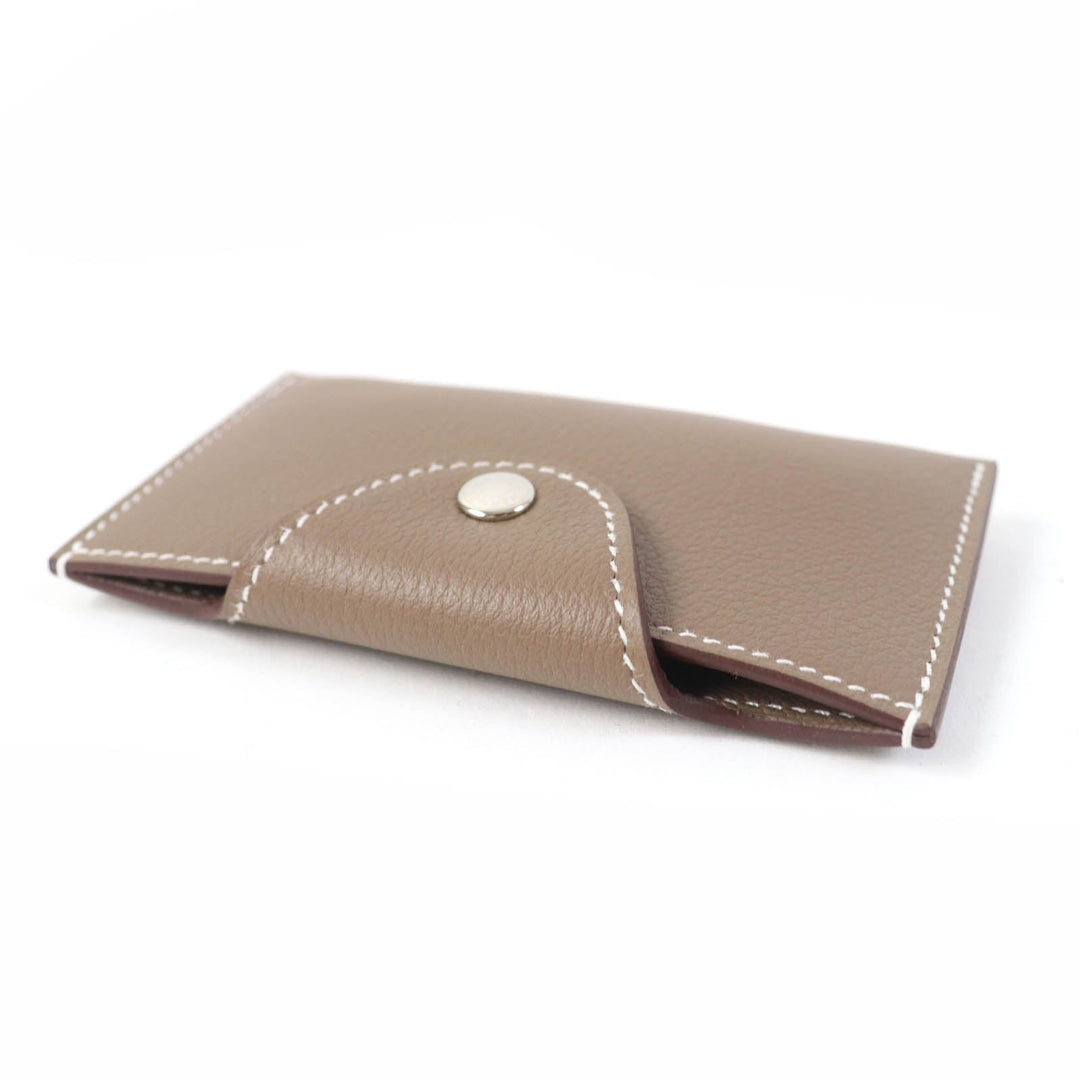 HERMES Card Case Main: Evercolor Etope Iliad Women Used Authentic