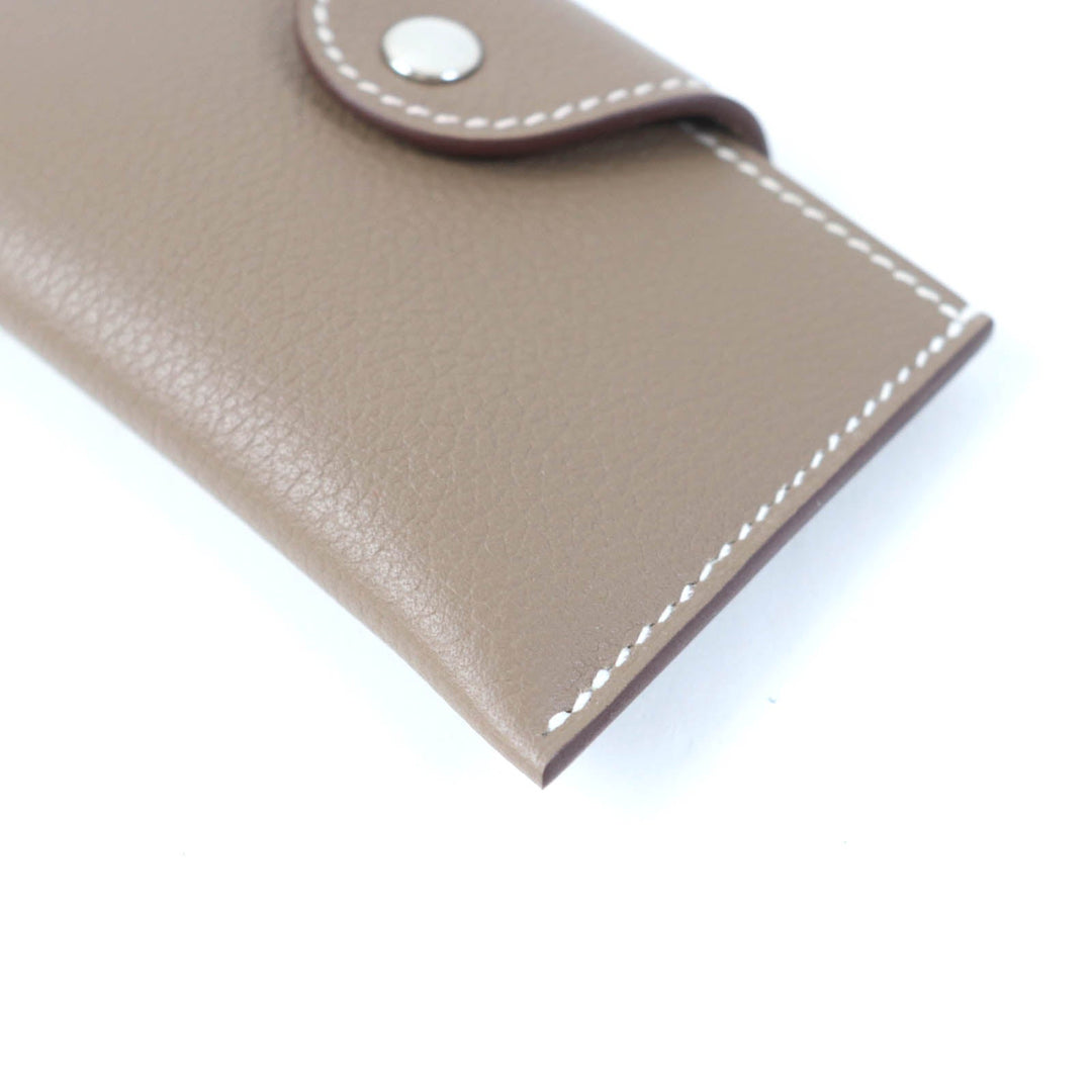 HERMES Card Case Main: Evercolor Etope Iliad Women Used Authentic