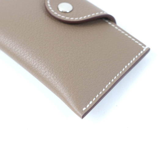 HERMES Card Case Main: Evercolor Etope Iliad Women Used Authentic