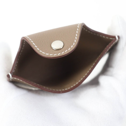 HERMES Card Case Main: Evercolor Etope Iliad Women Used Authentic