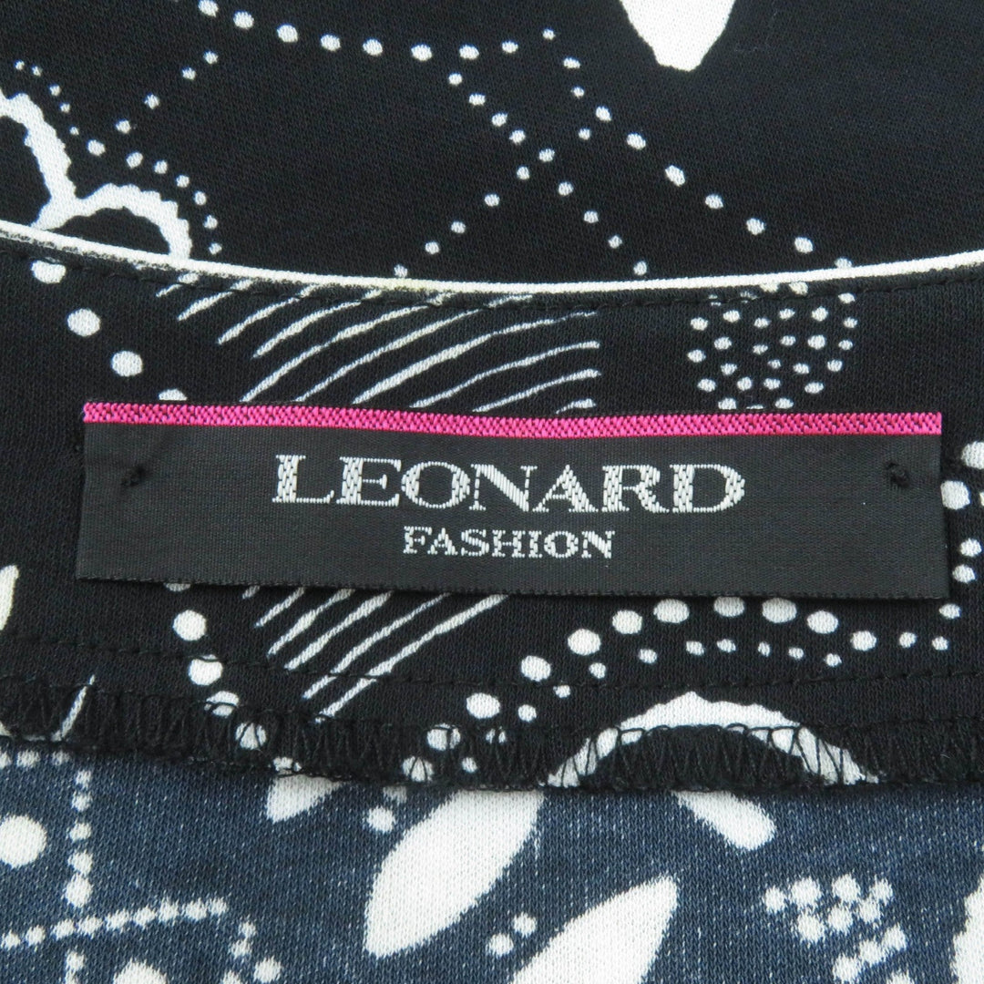 LEONARD FASHION one piece 0330802 Main: 100% cotton black Women 40 Used Authentic
