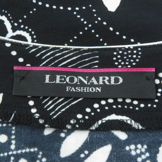 LEONARD FASHION one piece 0330802 Main: 100% cotton black Women 40 Used Authentic