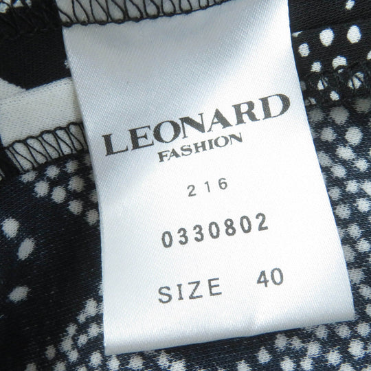 LEONARD FASHION one piece 0330802 Main: 100% cotton black Women 40 Used Authentic