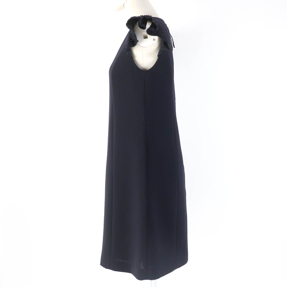 FOXEY one piece 39335 Main: 80% wool, Main: 20% polyester, Lining: 100% cupra, Part: 100% cotton Dark navy Women 38 Used Authentic
