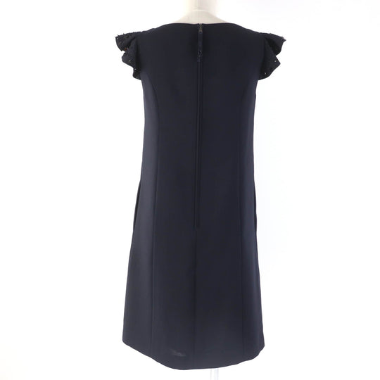 FOXEY one piece 39335 Main: 80% wool, Main: 20% polyester, Lining: 100% cupra, Part: 100% cotton Dark navy Women 38 Used Authentic