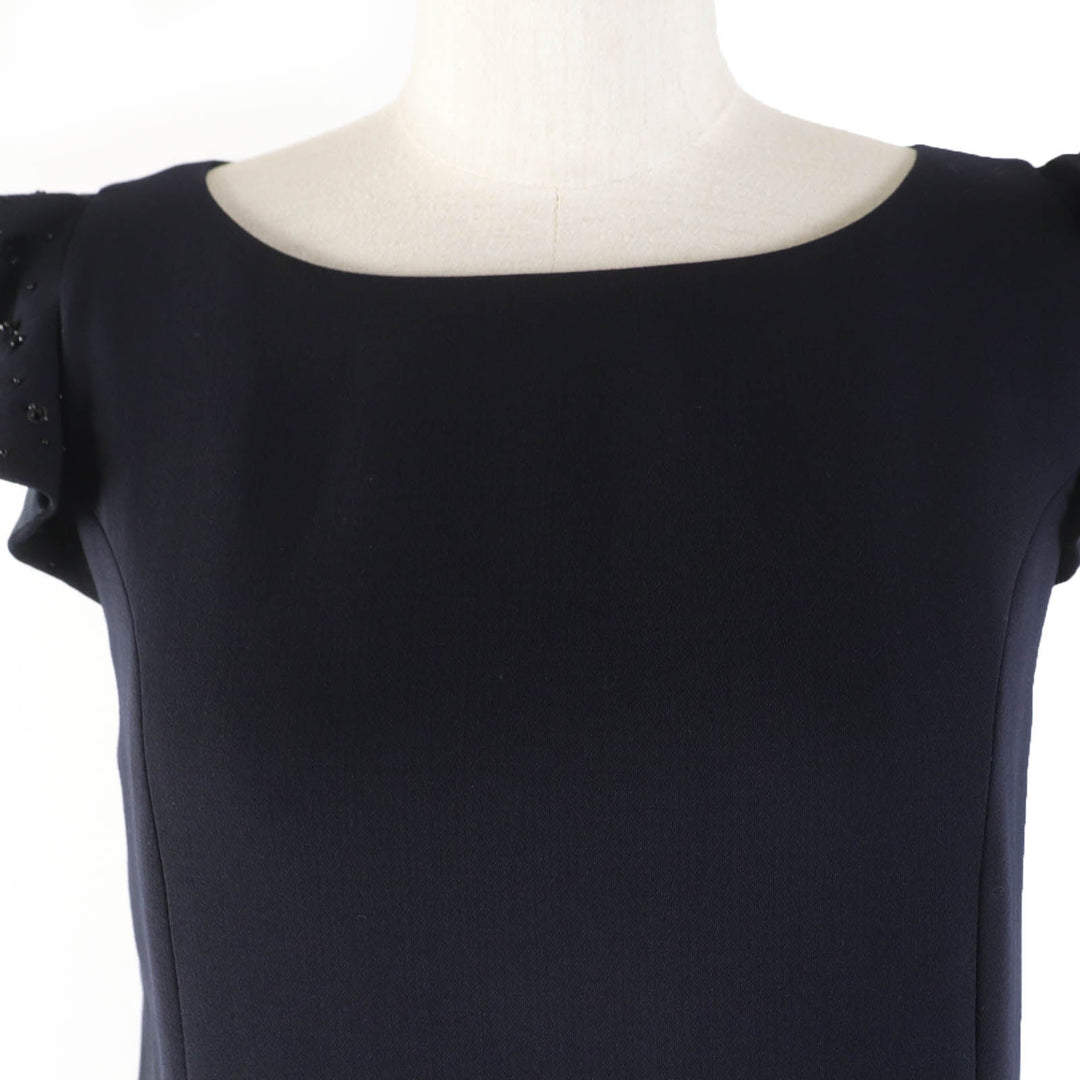 FOXEY one piece 39335 Main: 80% wool, Main: 20% polyester, Lining: 100% cupra, Part: 100% cotton Dark navy Women 38 Used Authentic