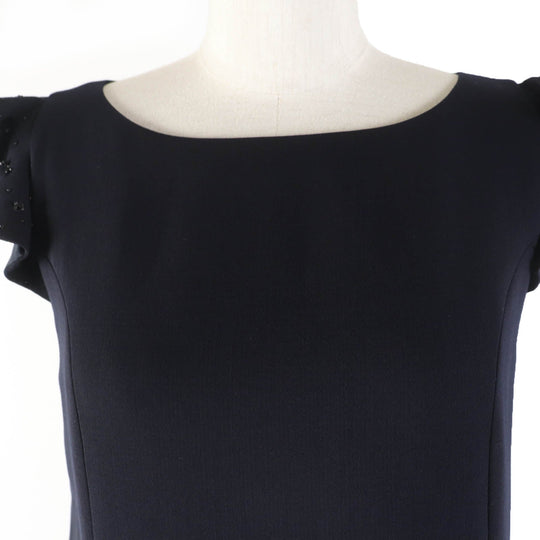 FOXEY one piece 39335 Main: 80% wool, Main: 20% polyester, Lining: 100% cupra, Part: 100% cotton Dark navy Women 38 Used Authentic