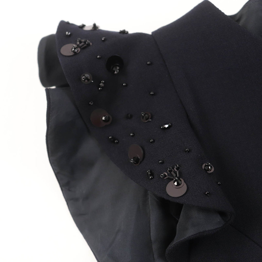 FOXEY one piece 39335 Main: 80% wool, Main: 20% polyester, Lining: 100% cupra, Part: 100% cotton Dark navy Women 38 Used Authentic