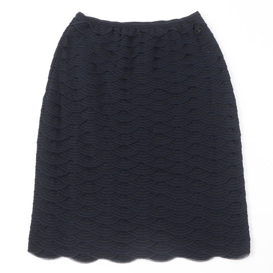 CHANEL Tight Skirt P41318K03035 Main: 43% rayon, 41% cotton, 16% nylon Black navy Women 38 Used Authentic
