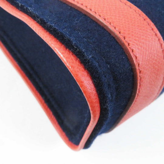 HERMES Tote Bag Main: Epsom, felt Coral Pink Navy Petit h Women Used Authentic