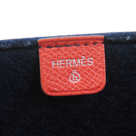 HERMES Tote Bag Main: Epsom, felt Coral Pink Navy Petit h Women Used Authentic