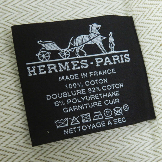 HERMES Cosmetics Pouch Outer: 100% cotton; Lining: 92% cotton, 8% polyurethane; Trim: leather Blue type ESCALE TROUSSE TOILE H Escal Women Used Authentic