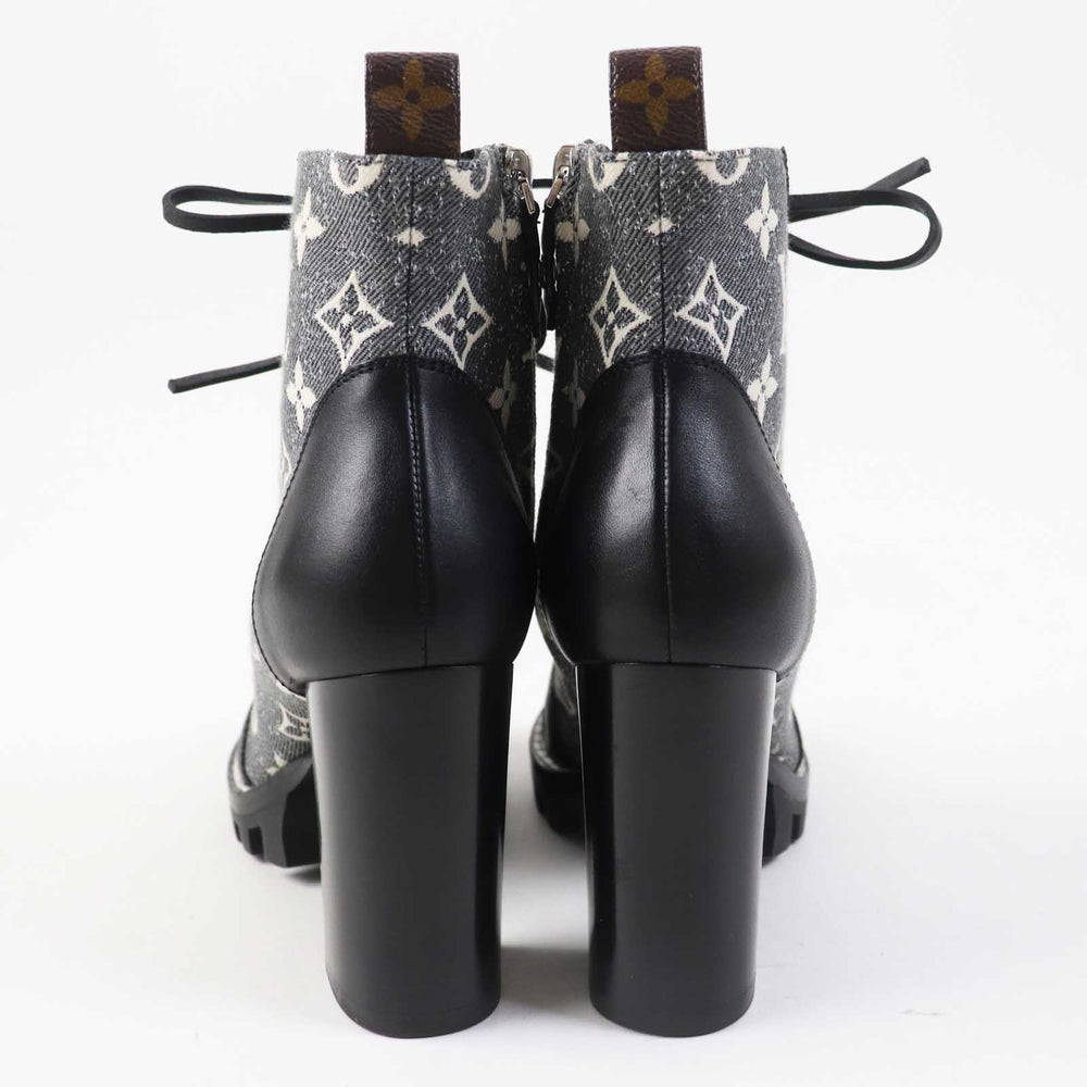 LOUIS VUITTON Ankle boots 1AB2XR Main: Leather, Part: Denim Black Gray type Star trail line Women 36 Used Authentic