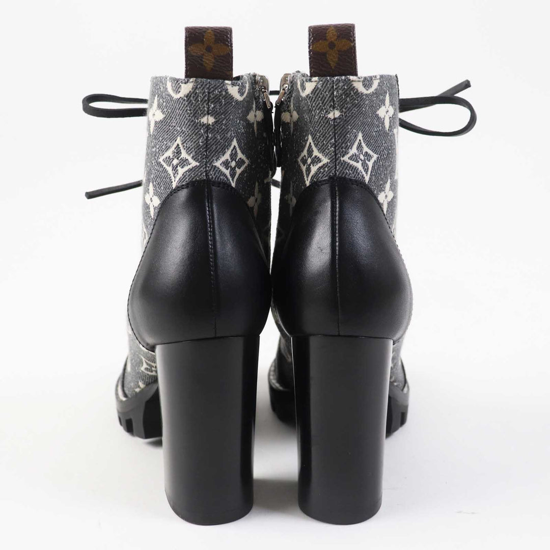 LOUIS VUITTON Ankle boots 1AB2XR Main: Leather, Part: Denim Black Gray type Star trail line Women 36 Used Authentic