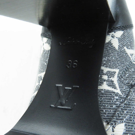 LOUIS VUITTON Ankle boots 1AB2XR Main: Leather, Part: Denim Black Gray type Star trail line Women 36 Used Authentic
