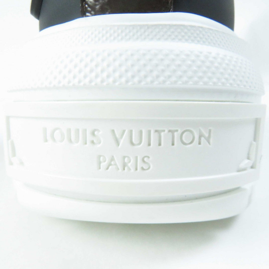 LOUIS VUITTON short boots Part: Leather Black White LV squad line Women 35 Used Authentic