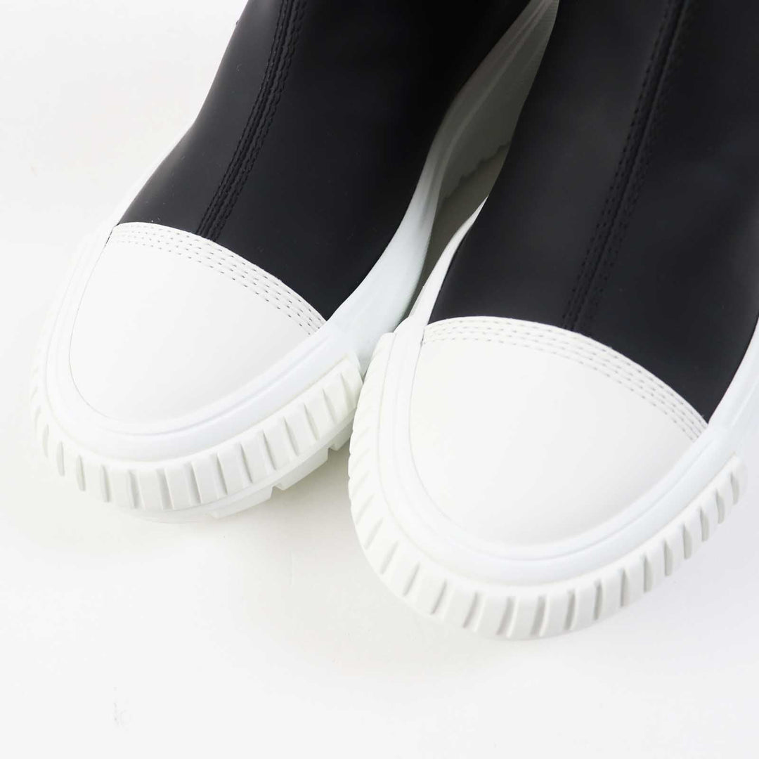 LOUIS VUITTON short boots Part: Leather Black White LV squad line Women 35 Used Authentic