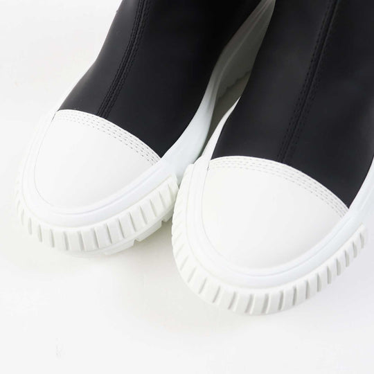 LOUIS VUITTON short boots Part: Leather Black White LV squad line Women 35 Used Authentic