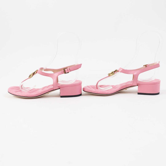GUCCI Sandals 674840 Main: Leather pink Women 34 1/2 Used Authentic