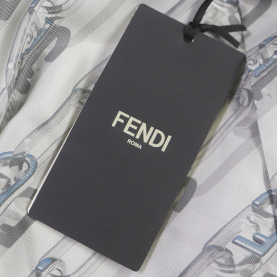 FENDI Long sleeve shirt FS0585 Main: 100% silk Light gray mens 39 Used Authentic