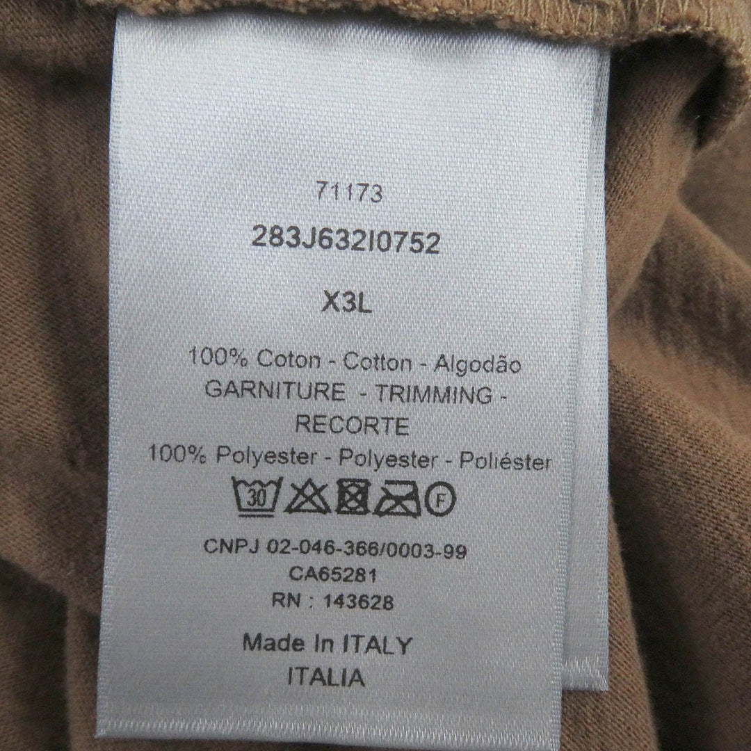 Dior HOMME Short sleeve T-shirt 283J632I0752 Main: 100% cotton, Part: 100% polyester Marron mens X3L Used Authentic