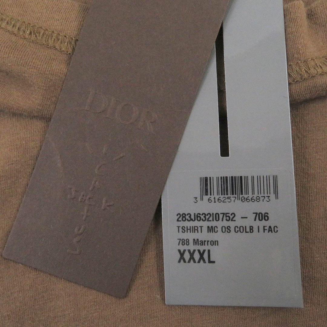 Dior HOMME Short sleeve T-shirt 283J632I0752 Main: 100% cotton, Part: 100% polyester Marron mens X3L Used Authentic