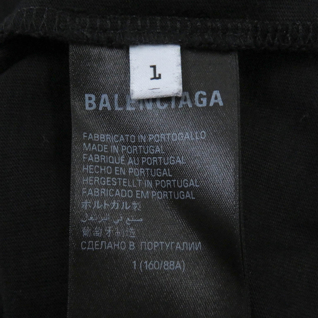 BALENCIAGA Short sleeve T-shirt 739028 cotton black UNISEX mens L Used Authentic