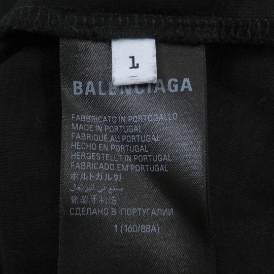BALENCIAGA Short sleeve T-shirt 739028 cotton black UNISEX mens L Used Authentic