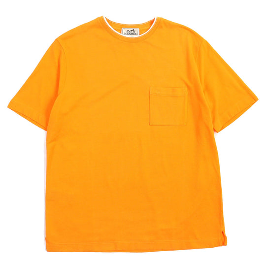 HERMES Short sleeve T-shirt Main: 100% cotton Orange mens M Used Authentic