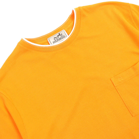 HERMES Short sleeve T-shirt Main: 100% cotton Orange mens M Used Authentic