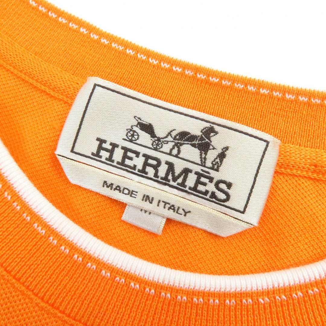 HERMES Short sleeve T-shirt Main: 100% cotton Orange mens M Used Authentic