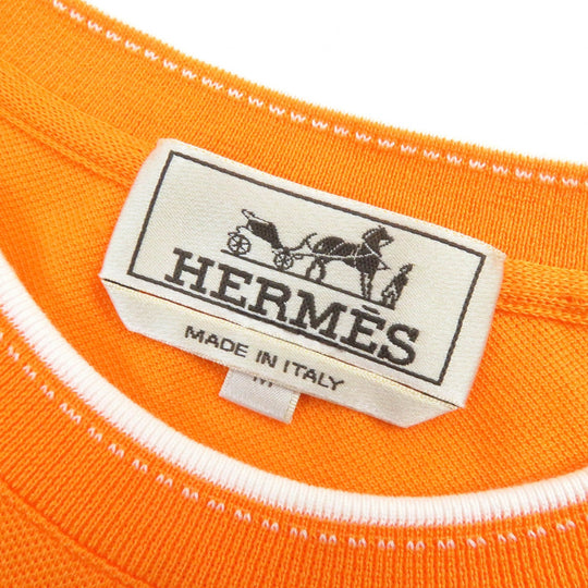 HERMES Short sleeve T-shirt Main: 100% cotton Orange mens M Used Authentic