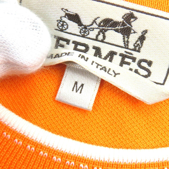 HERMES Short sleeve T-shirt Main: 100% cotton Orange mens M Used Authentic